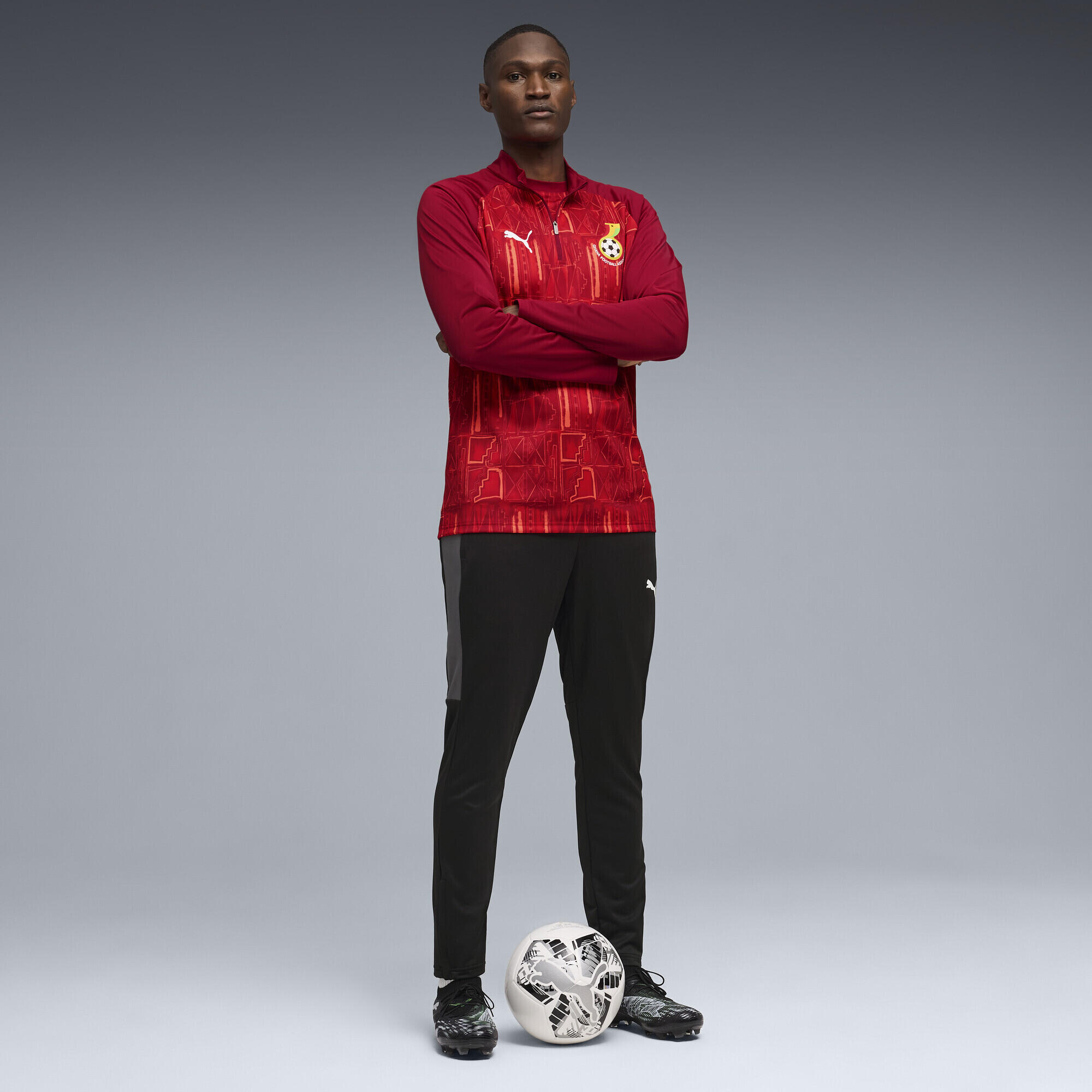 Ghana slanke warm-up-top met kwartrits voor heren PUMA 4/5