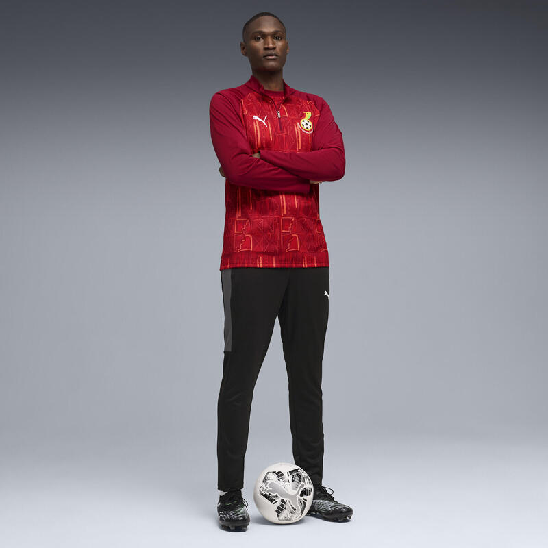 Tricou fotbal bărbați slim fit mâneci lungi Ghana, roșu PUMA