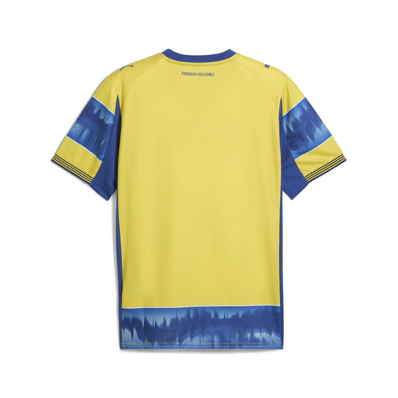 Tricou fotbal bărbați mânecă scurtă Deplasare, galben și albastru PUMA