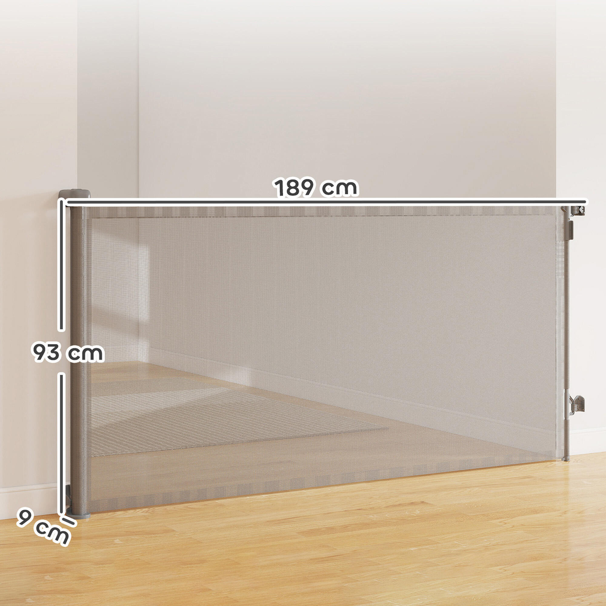 Barrera para Perros PawHut 189x9x93 cm Gris 3/5