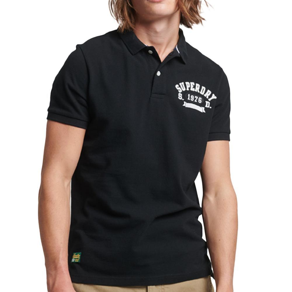 Superdry Men's Vintage Superstate Black Polo Shirt