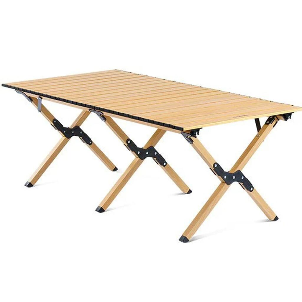 NATUREHIKE Star Jane L01 XL Roll-Up Camping Table - Oak Finish