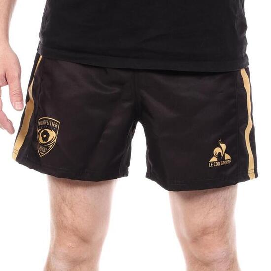 Montpellier Short de Rugby Noir/Doré Homme Le Coq Sportif Mhr