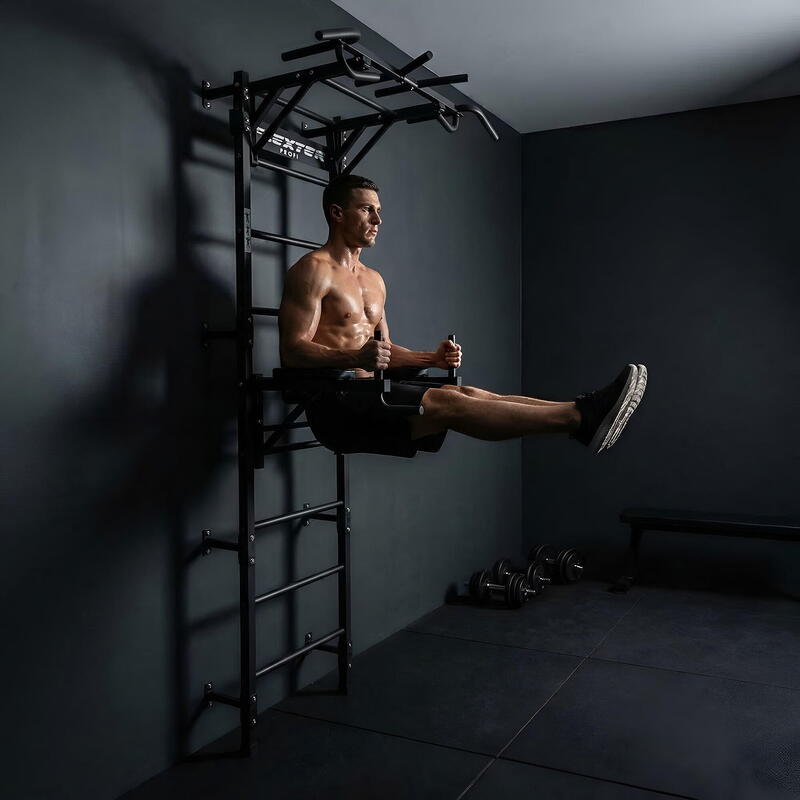 Adulți Fitness Spalier Gimnastică Bare Tracțiuni Bro Negru Metal Scări