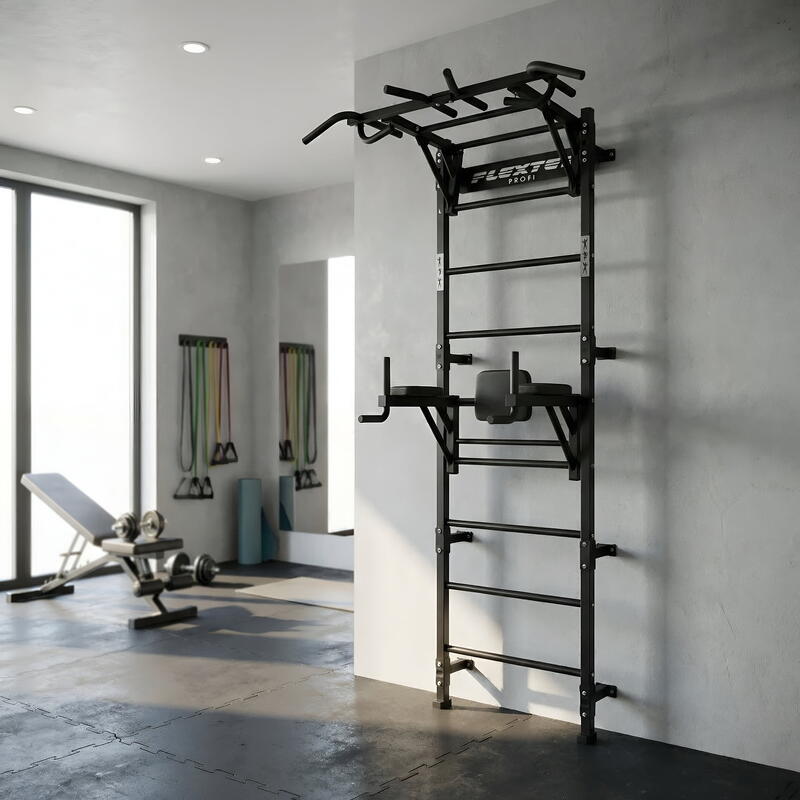 Adulți Fitness Spalier Gimnastică Bare Tracțiuni Bro Negru Metal Scări