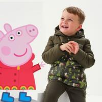 Peppa Pig Veste de randonnée isolée garnie de duvet pour garçons - Vert foncé