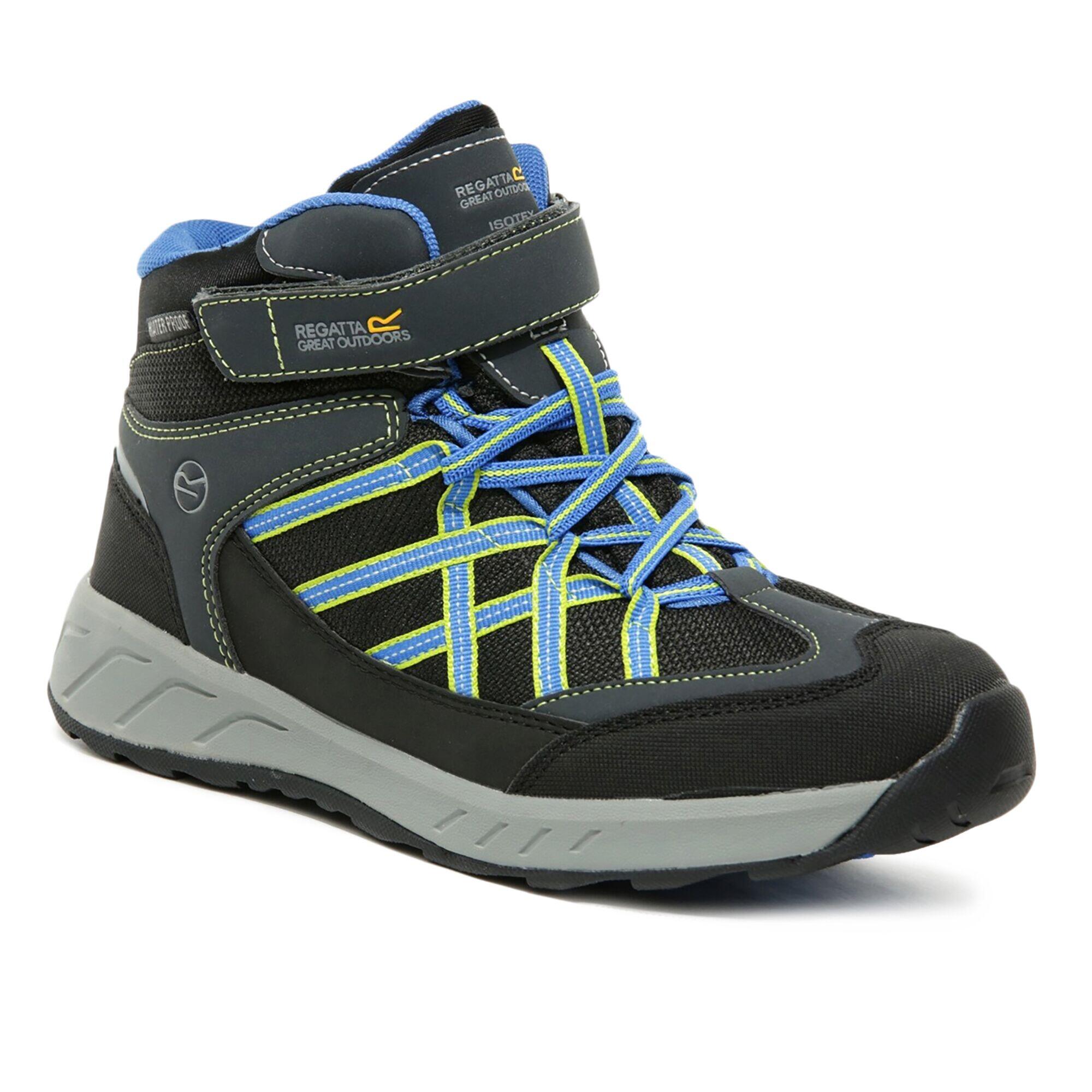 REGATTA Samaris V Kids' Hiking Waterproof Mid Boots - Grey/Blue