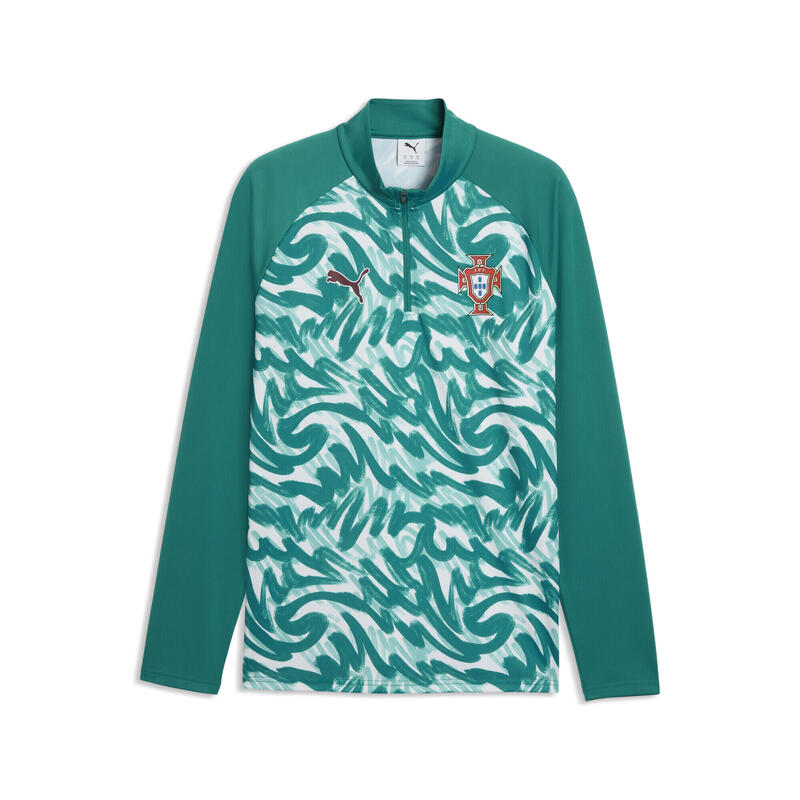 Tricou fotbal bărbați mânecă lungă Aufwärmoberteil, roșu PUMA