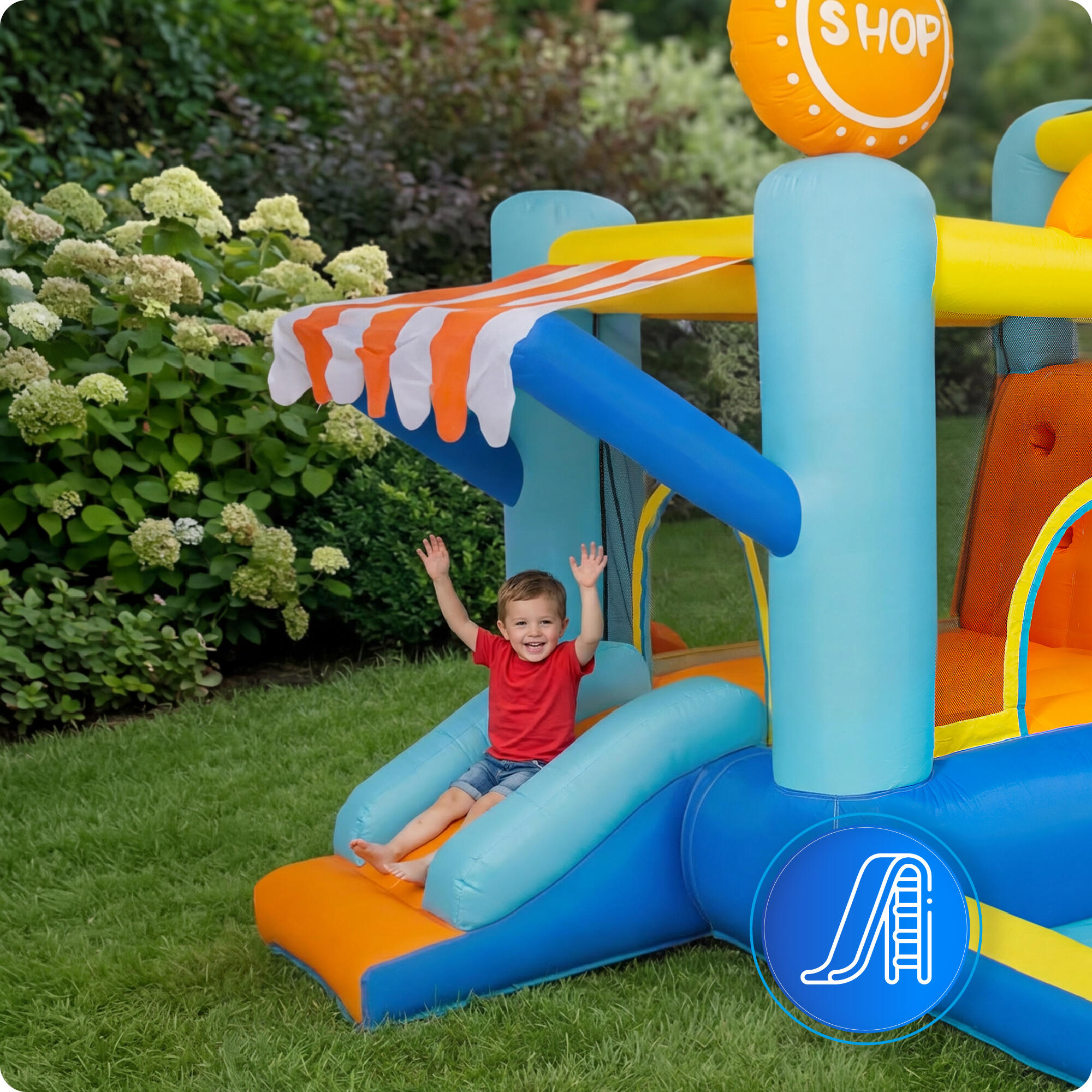Opblaasbare speeltuin voor in de tuin KiNDi DPZ002 3/7