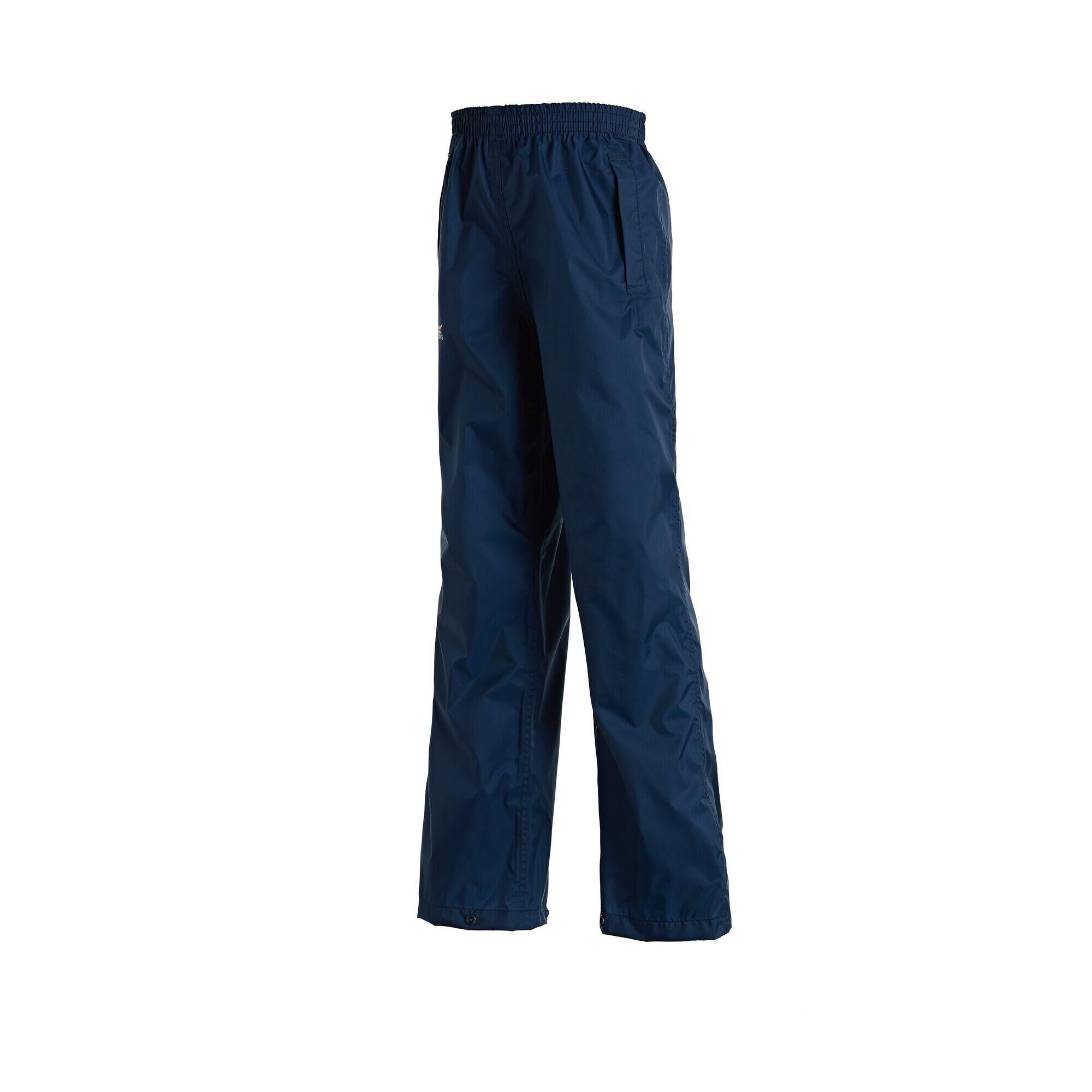 REGATTA Pack It Kids' Hiking Waterproof Overtrousers - Dark Blue