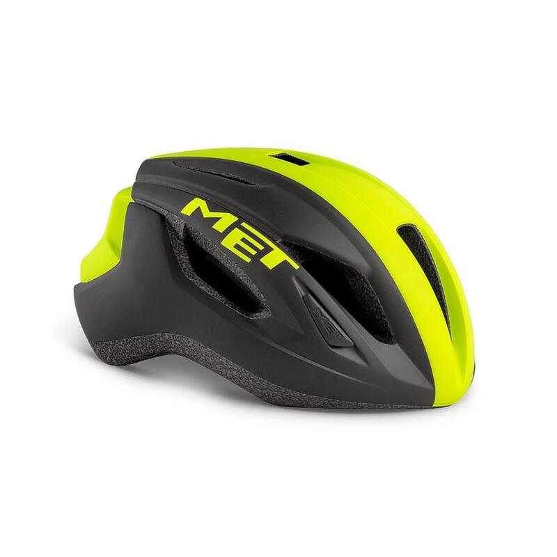 MET Strale Road Helmet Black | Fluo Yellow | Panel