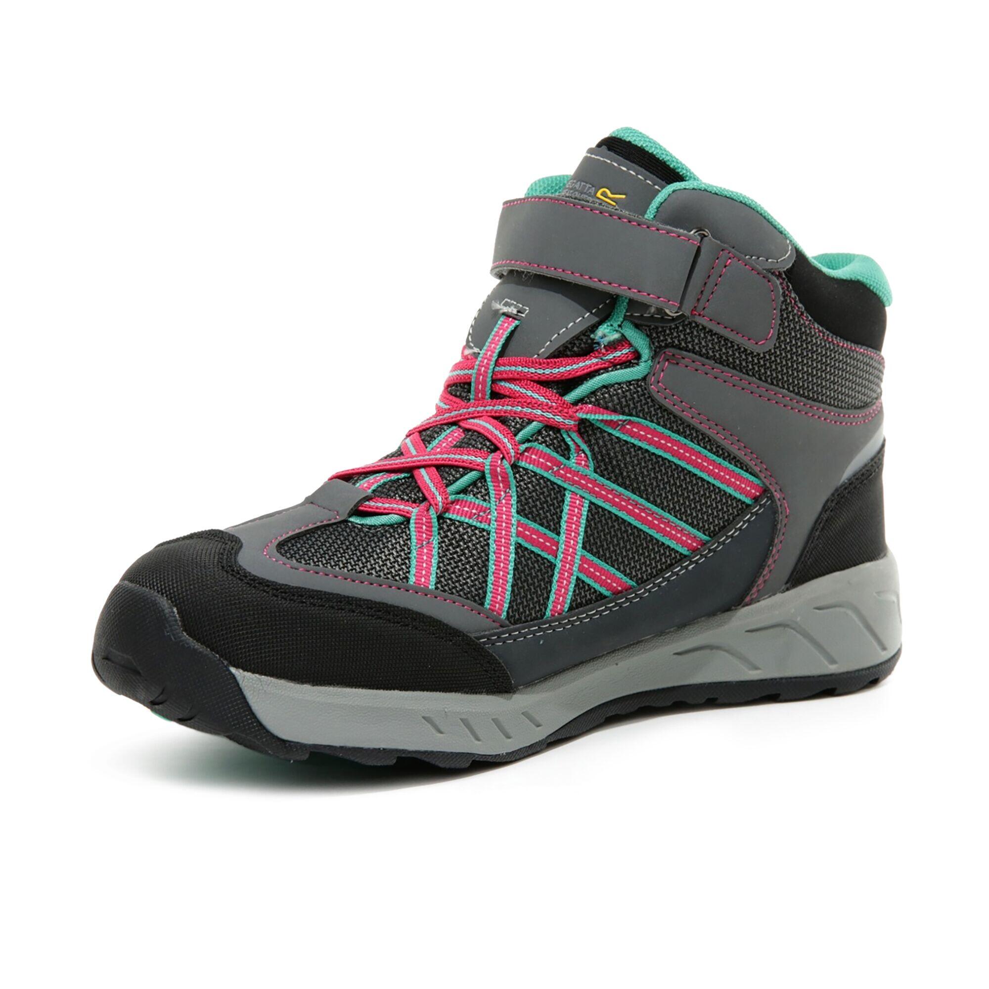 Samaris V Kids' Hiking Waterproof Mid Boots - Light Grey/Pink 3/6