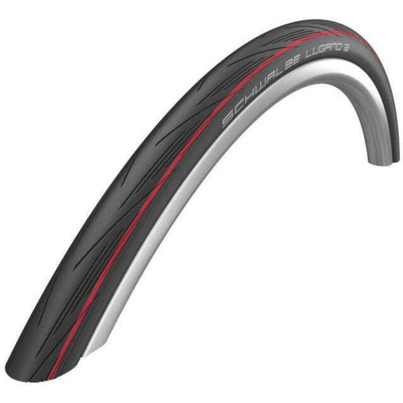 Pneu route 700 x 25 Schwalbe lugano2 noir/rouge tr (25-622)