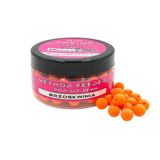 Kulki Pływające Pop Up 10mm z dziurką Warmuz Baits 100ml BRZOSKWINIA