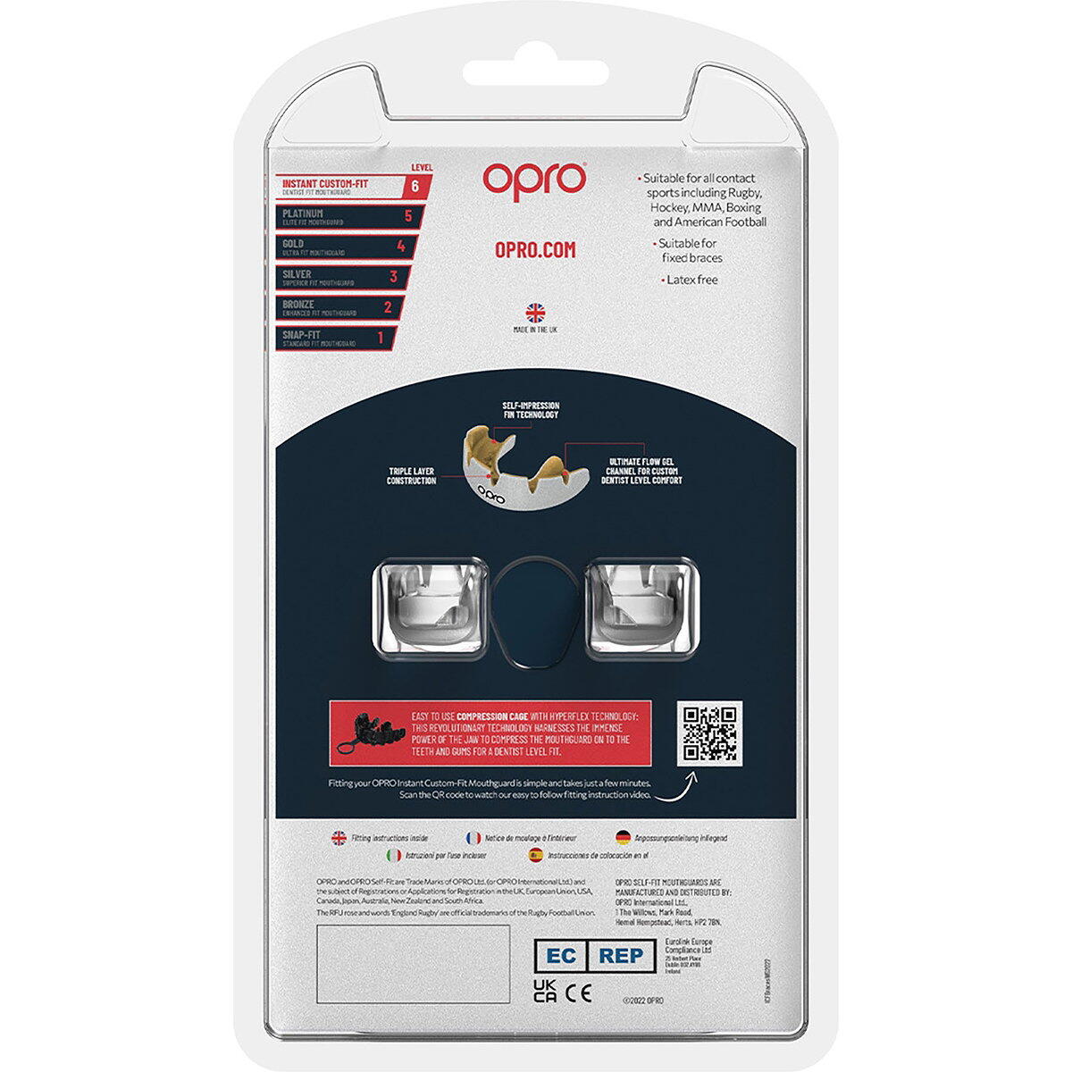 Protège-dents Instant Custom Fit OPRO Bagues – Transparent 3/7