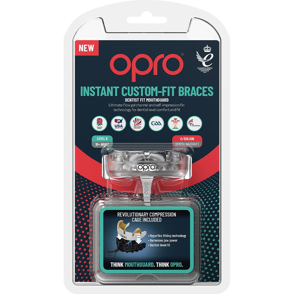 Protège-dents Instant Custom Fit OPRO Bagues – Transparent 2/7