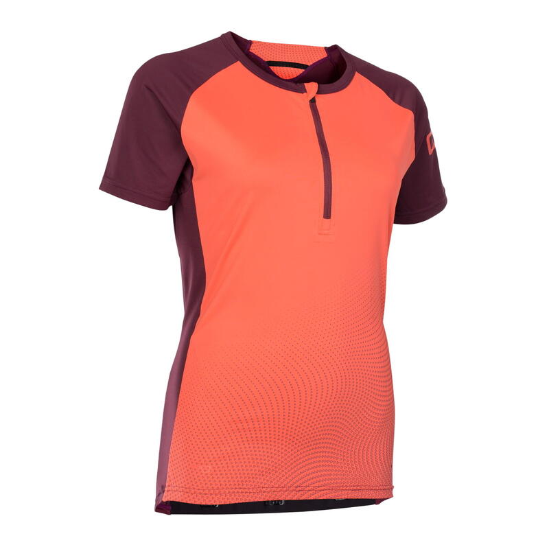 Tee Half Zip SS Traze AMP - rojo oscuro - Mujer