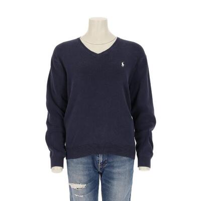 Tweedehands - dames marineblauwe v-hals trui - zeer goede staat