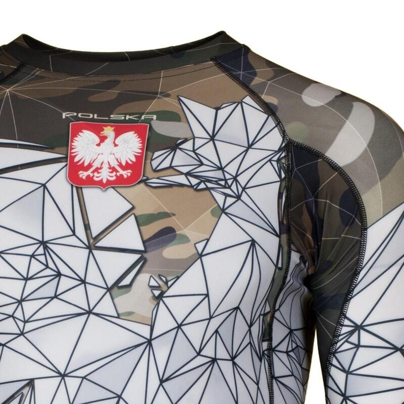 Rashguard z długim rękawem Kompresyjny Obcisły na Siłownię Męski Orzeł POLSKA