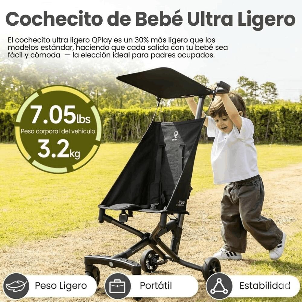 POUSSETTE ULTRA-LÉGÈRE QPLAY T18 COMPACTE ET SÉCURISÉE POUR VOYAGER 2/7