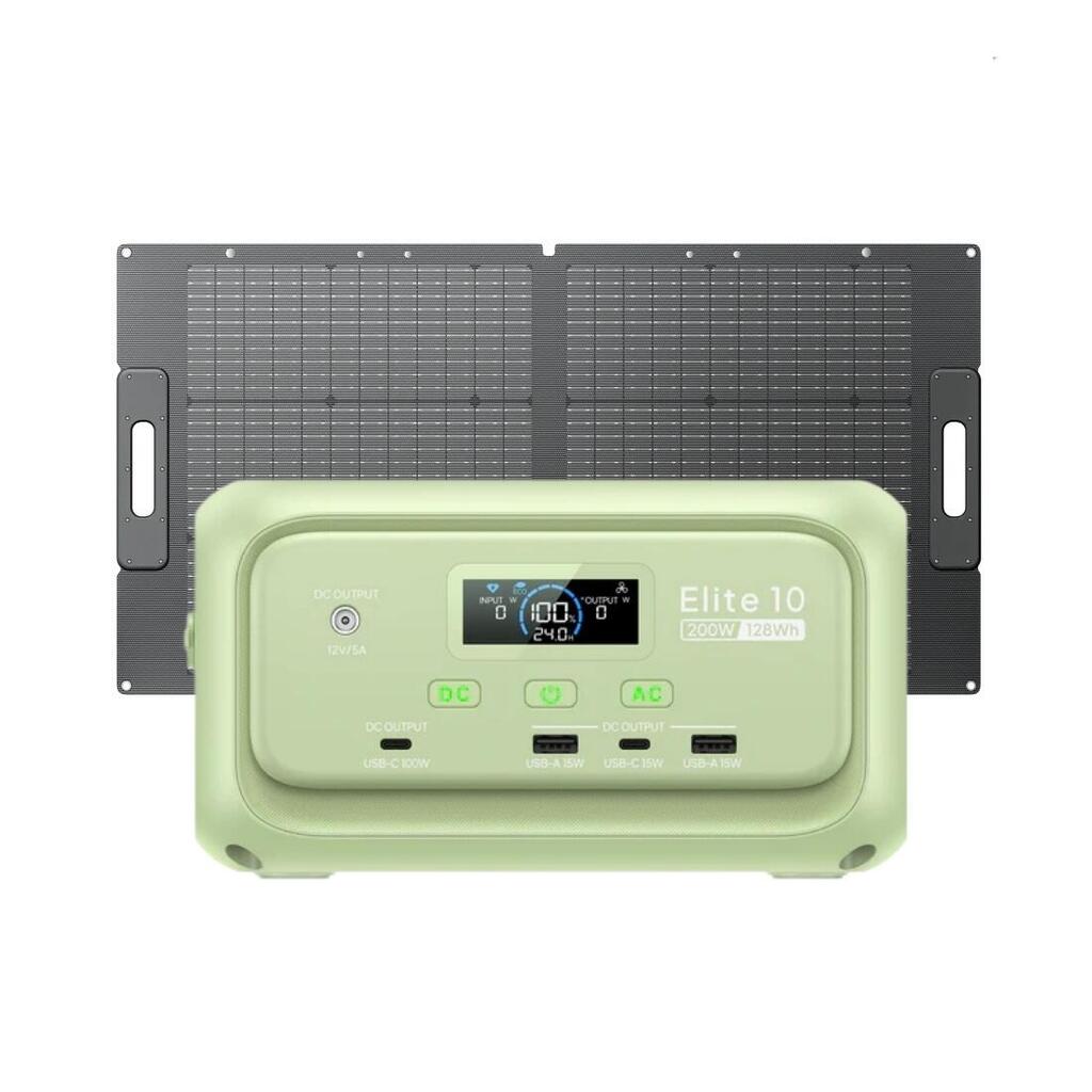 Elite 10 Portable Power Station+100W Solarpannel for Travel,Camping,Daily Backup