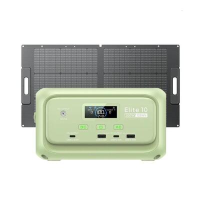 Elite 10 draagbare powerstation +100w zonnepaneel voor reizen,dagelijkse back-up