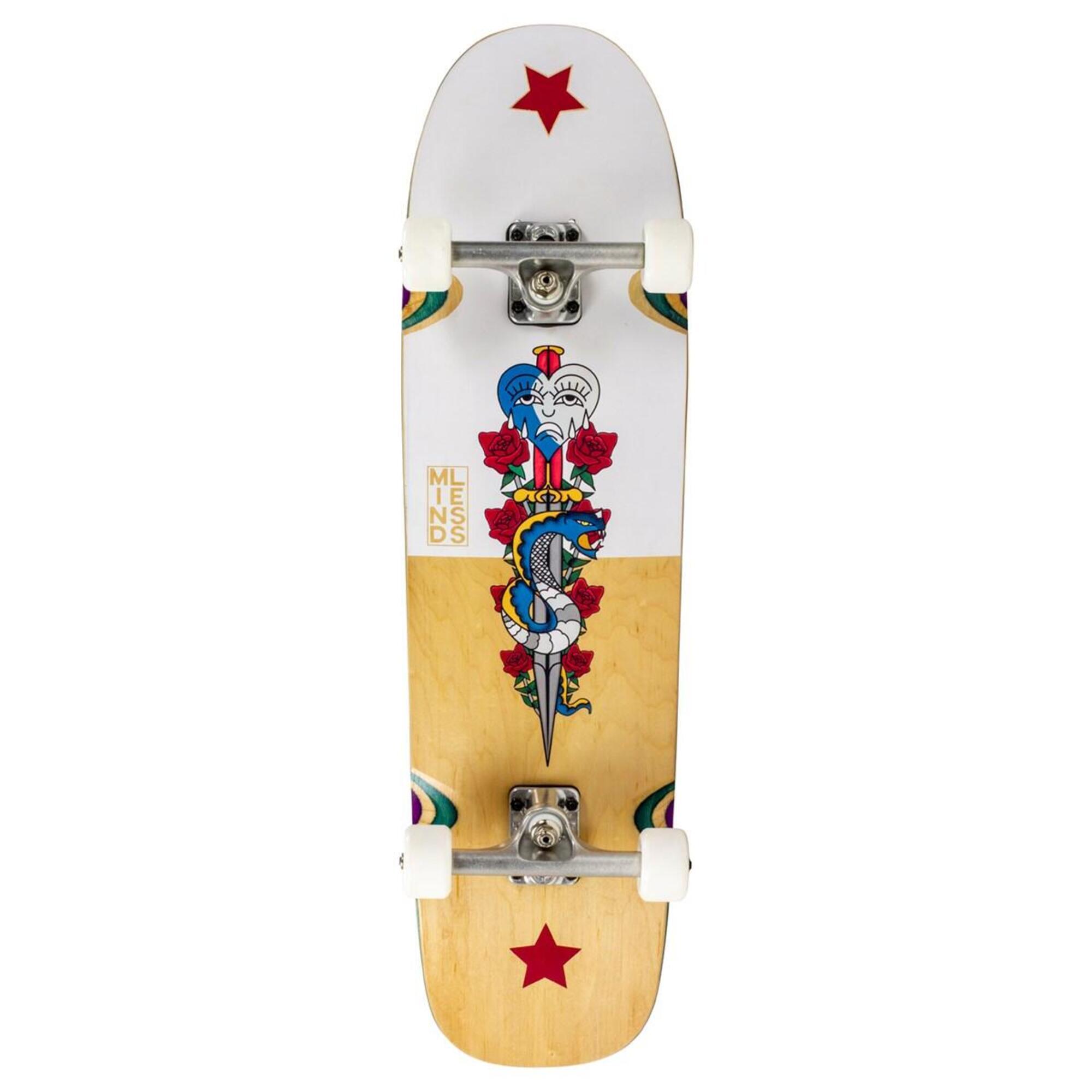 Mindless Longboard - Longboard Mindless Flash Snake 32.5" - Longboard Skate - Blanc|marron - Decathlon
