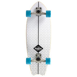 Longboard Mindless Surf Skate Fish Tail Blanc 29.5
