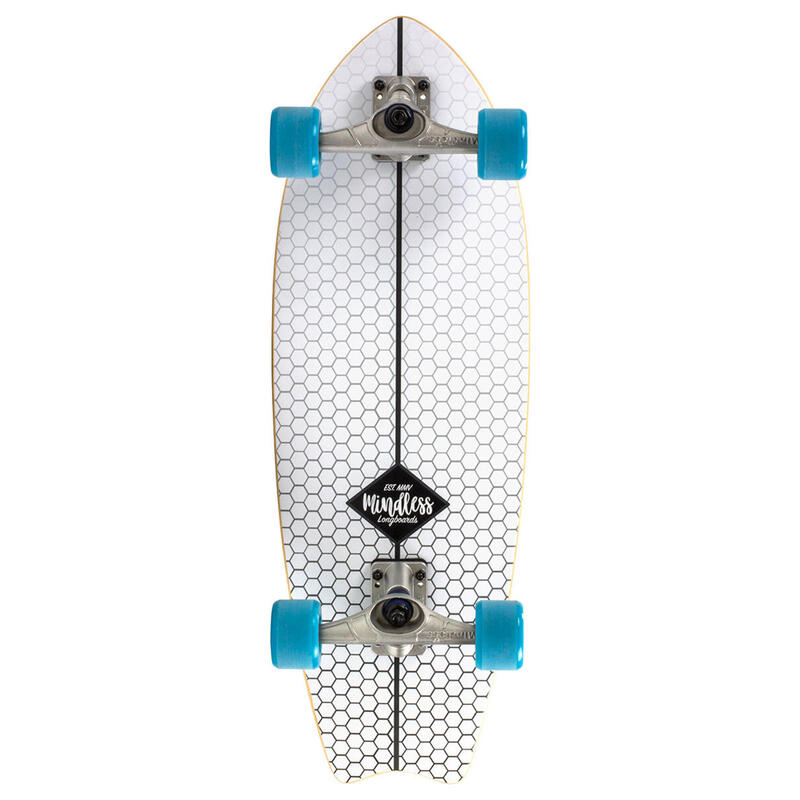 Longboard Mindless Surf Skate Fish Tail Blanc 29.5"