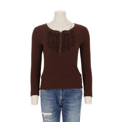 Tweedehands - dames t-shirt met lange mouwen bruin - als nieuw