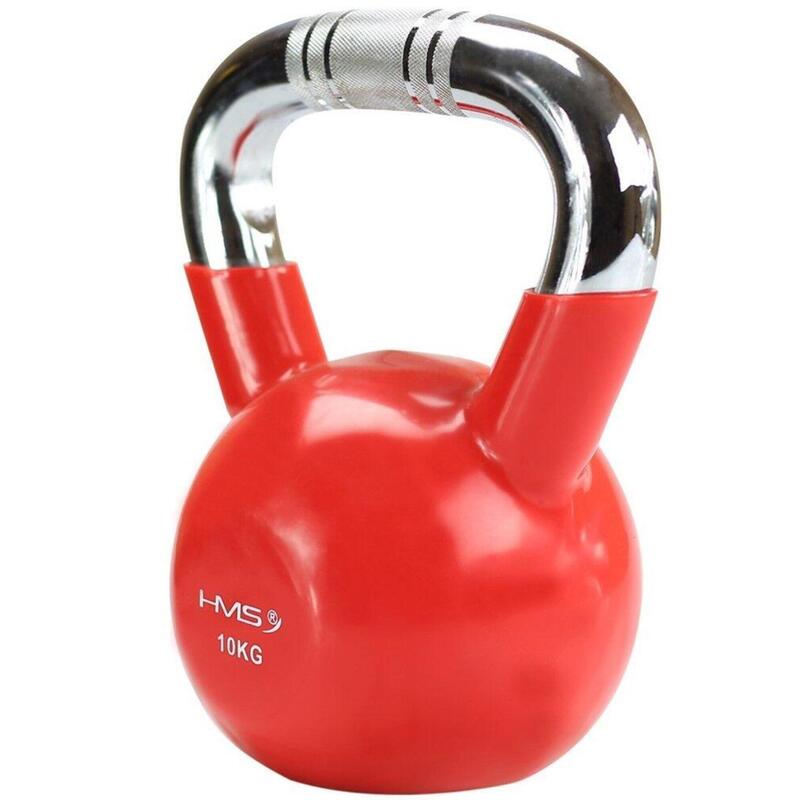 Verchroomd handvat gekartelde gietijzeren kettlebell HMS KTC