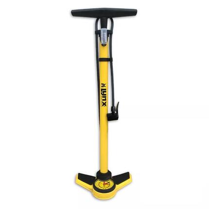 Lynx stalowa pompka podłogowa z manometrem 6 bar żółta