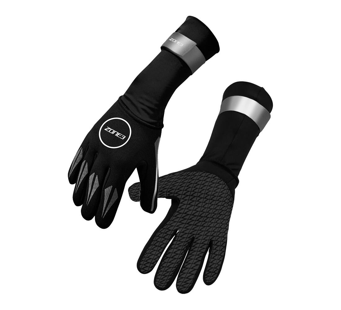 Guantes de Natación de Neopreno Negro/Plata 4/6