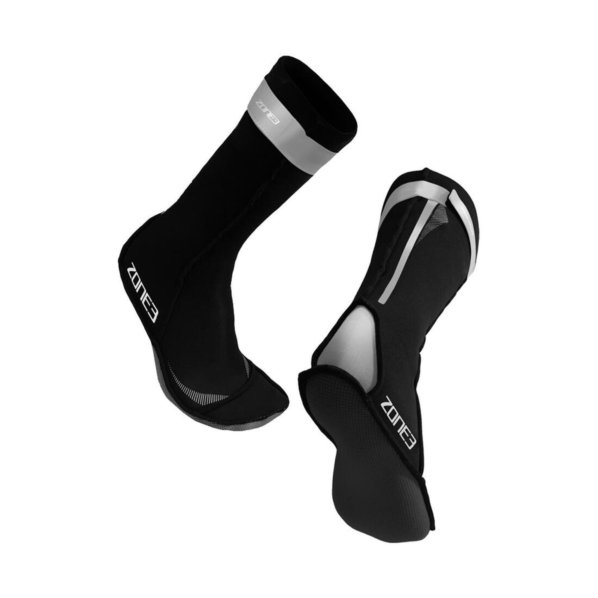 ZONE3 Neoprene Socks Adult BLACK/REFLECTIVE SILVER