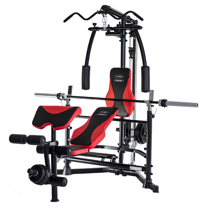 Hms - Atlas Pour Exercices De Musculation Cyborg 1 Hms - Appareil Multifonction - Noir|rouge - Taille Unique - Decathlon