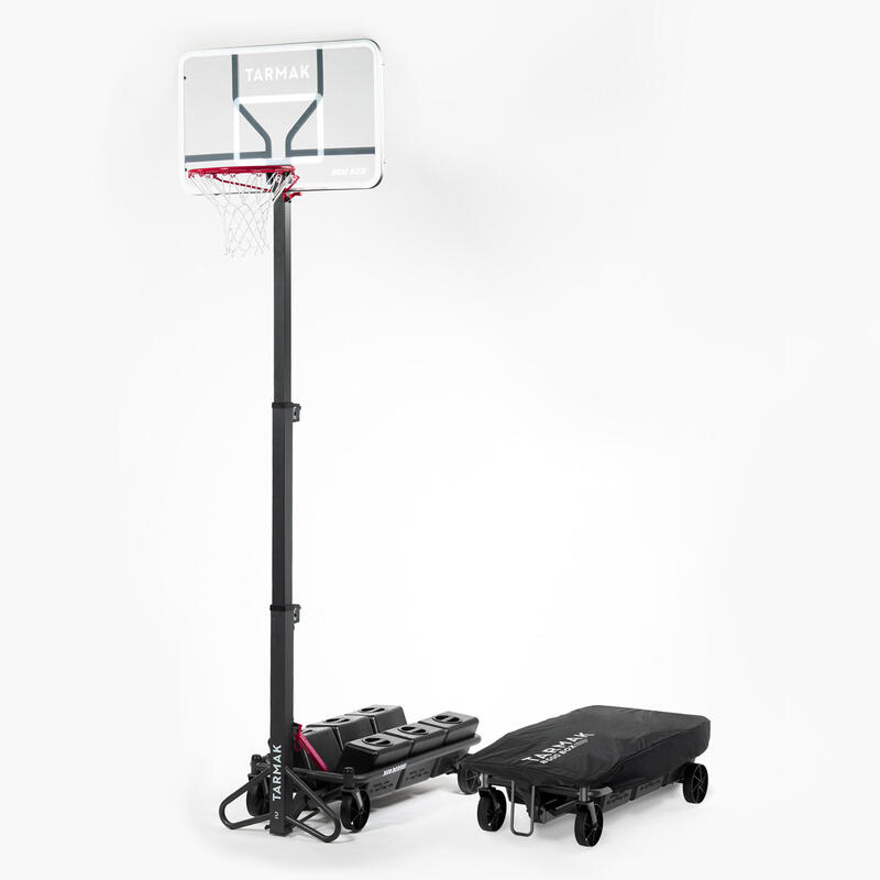 Verhuur - Opvouwbare basketbalpaal op wielen verstelbaar van 2,40 m tot 3,05 m