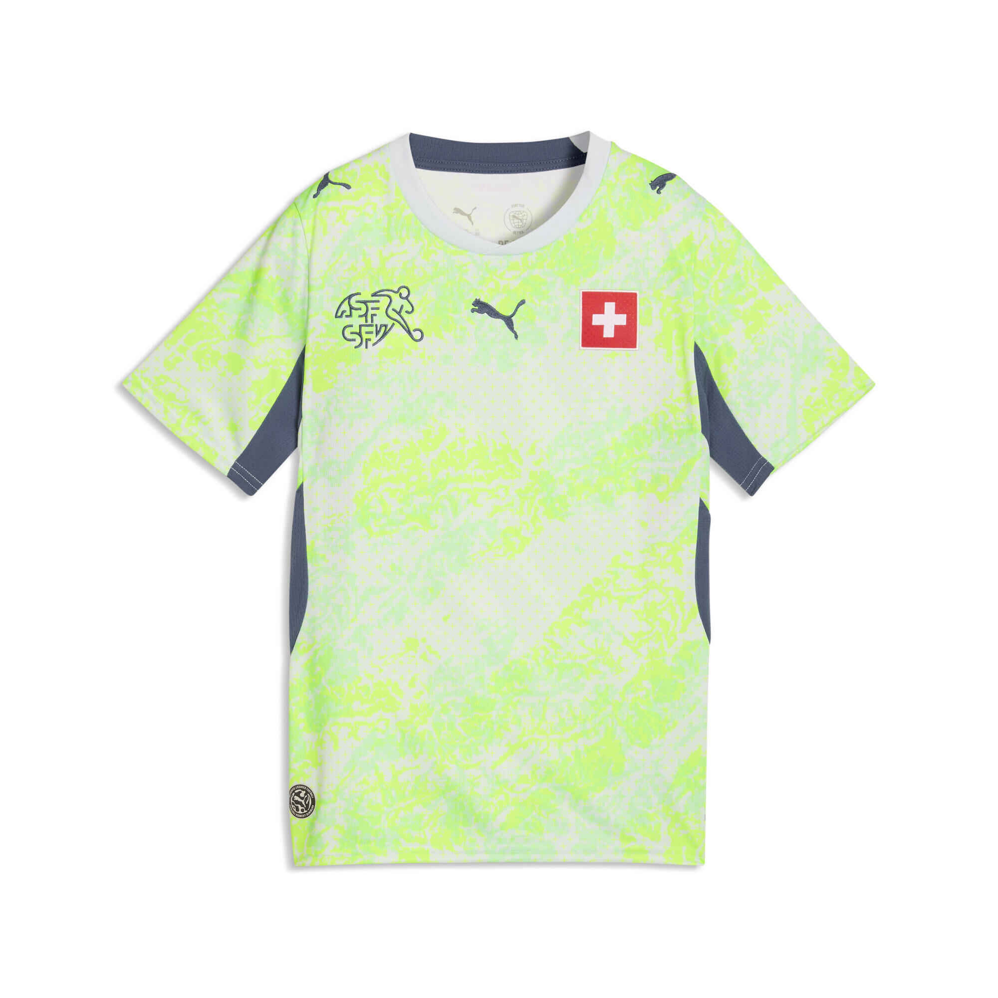 Tricou copii mânecă scurtă, detalii de echipă, 2026, galben neon și gri PUMA