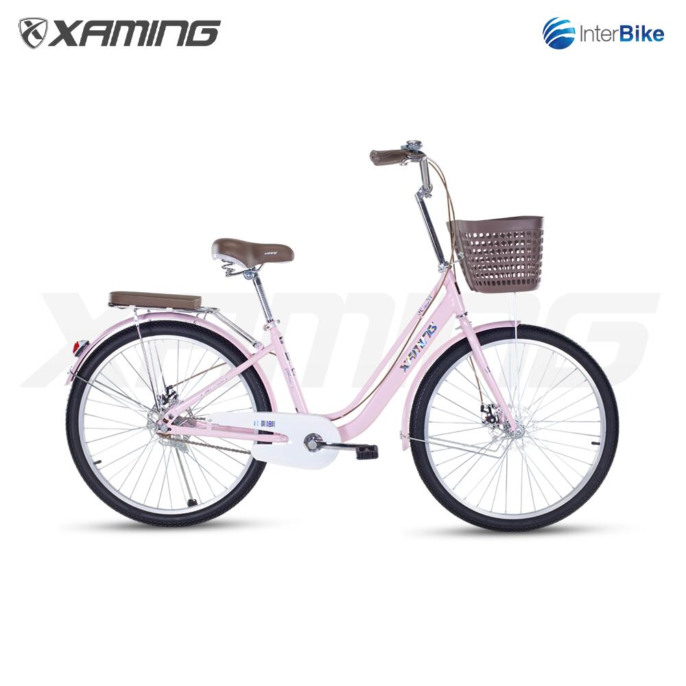 【129】一般車 シティー車 colorful bicycle ホワイト Self-assembly] Xaming CITY city bike, 26-inch wheels, white
