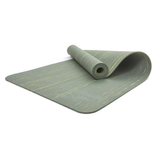 Tapis de yoga Reebok Camo, 5 mm, jaune/vert