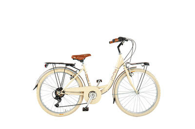 Via Veneto Bici Bambina Ragazza Giuly 24" 6V Taglia 38 Beige Cappuccino
