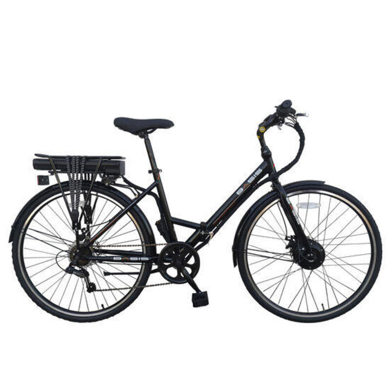 Basis Hybrid Full Size Folding Electric Bike 700c Wheel Black/Red 9.6Ah