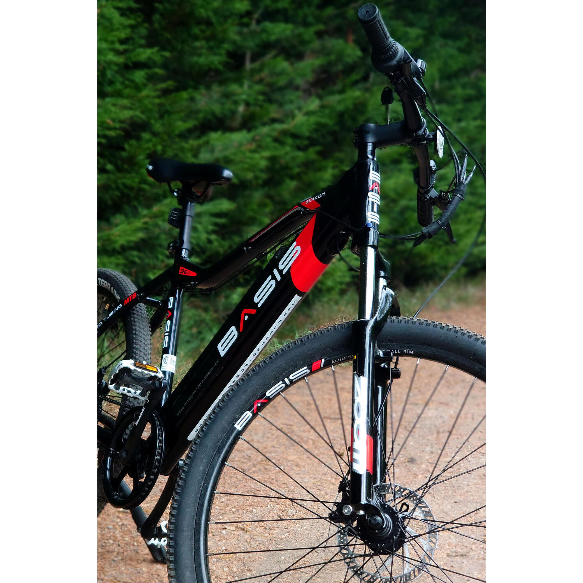 Basis Beacon Hardtail Electric Mountain bike, 8.8Ah - Black/Red 4/5