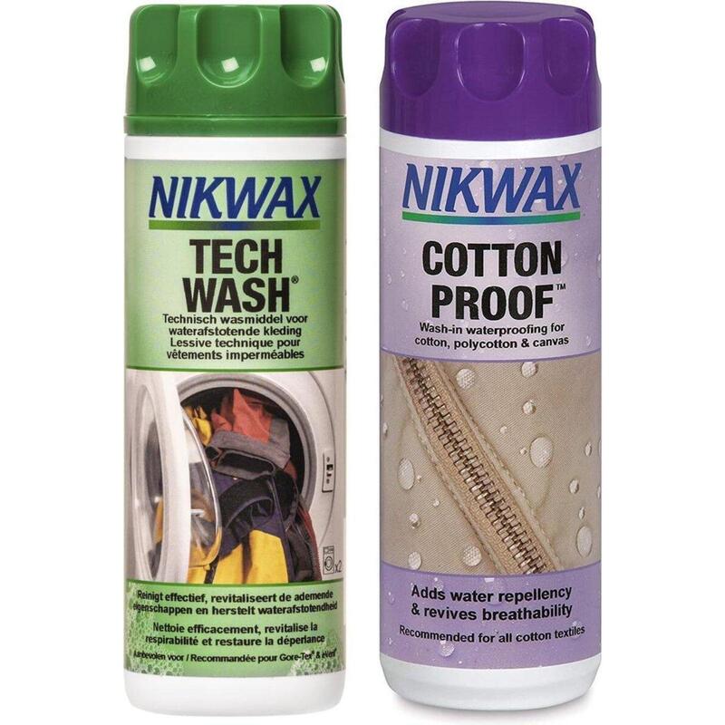 Nikwax Twin Tech Wash 300ml & Cotton Proof 300ml - 2-Pack