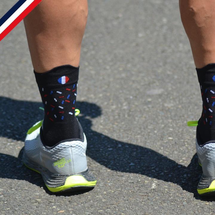 Chaussettes de course à pied Confettis Noirs