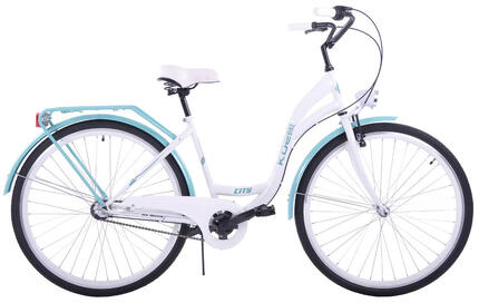 K21 Rower miejski damski Kozbike 28 biało-morski 3 biegi