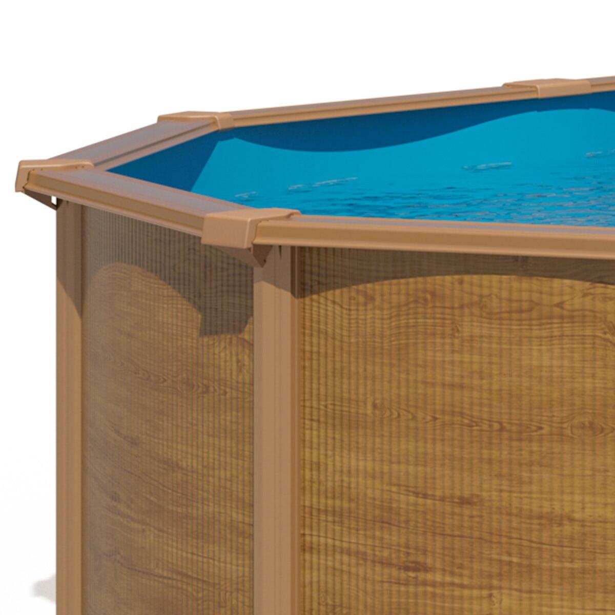 Piscine hors sol acier ronde Ø 4,55 x 1,32 m aspect bois OSMOSE 3/7