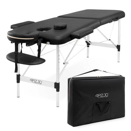 Table Massage Rééducation Mixte Pliable, Aluminium Modèle 4FIZJO 60 cm Noir
