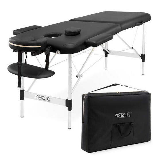 Table Massage Rééducation Mixte Pliable, Aluminium Modèle 4FIZJO 60 cm Noir