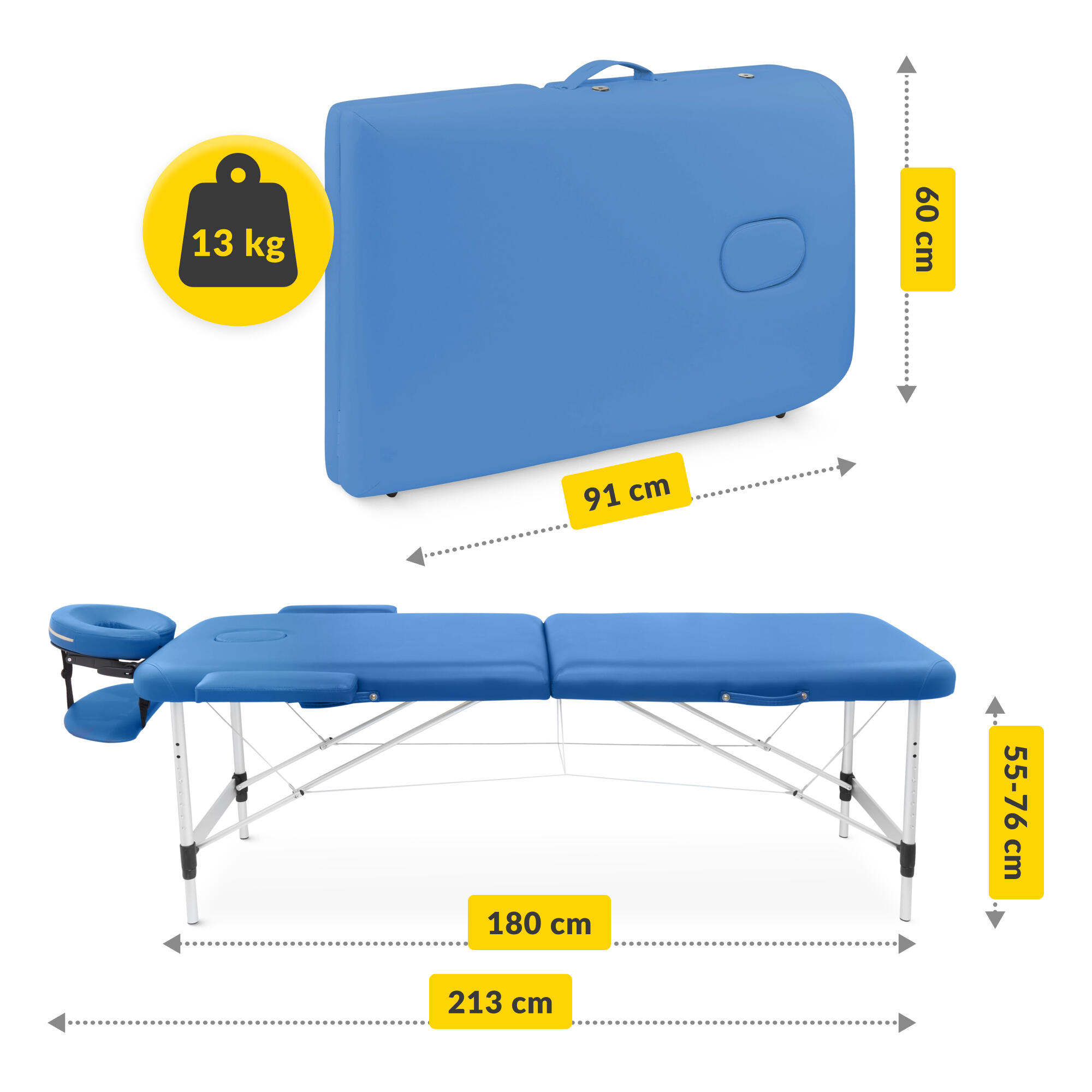 Masážní a rehabilitační stůl 4FIZJO z hliníku, šířka 60 cm 3/7