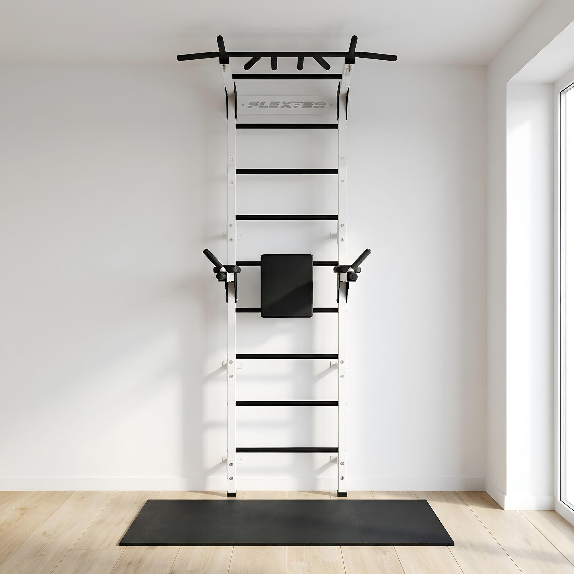 Échelle de gymnastique élévatrice blanche et noire 3/7